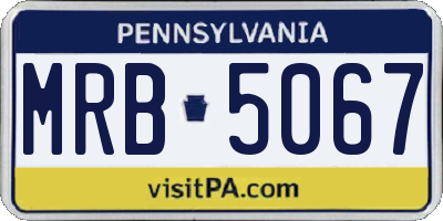 PA license plate MRB5067
