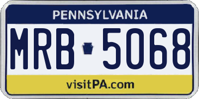 PA license plate MRB5068