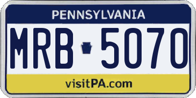 PA license plate MRB5070