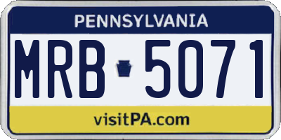 PA license plate MRB5071