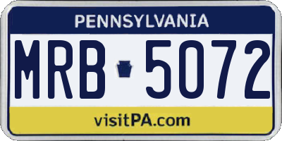 PA license plate MRB5072
