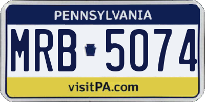 PA license plate MRB5074
