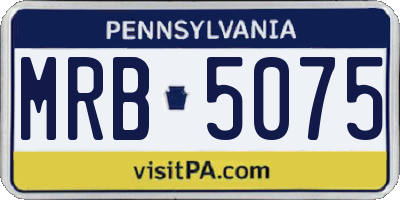 PA license plate MRB5075