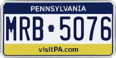 PA license plate MRB5076