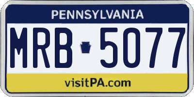 PA license plate MRB5077