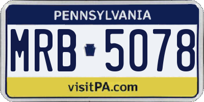 PA license plate MRB5078