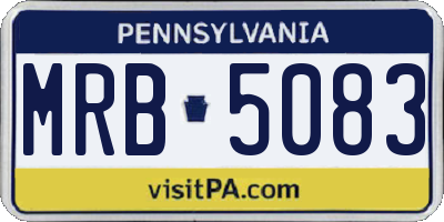 PA license plate MRB5083