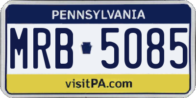 PA license plate MRB5085