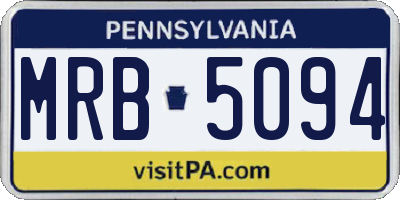 PA license plate MRB5094