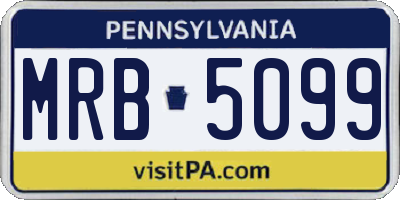 PA license plate MRB5099
