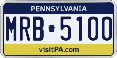 PA license plate MRB5100