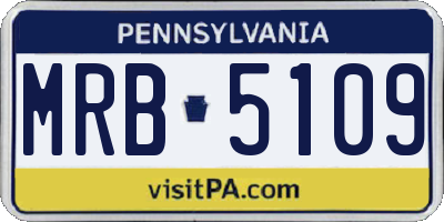 PA license plate MRB5109