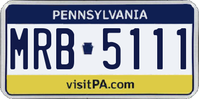 PA license plate MRB5111