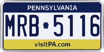 PA license plate MRB5116