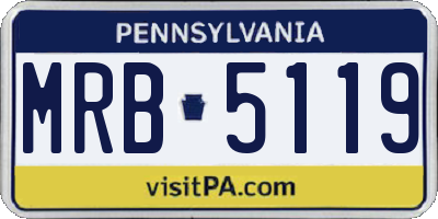 PA license plate MRB5119