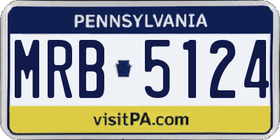 PA license plate MRB5124