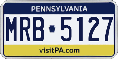 PA license plate MRB5127