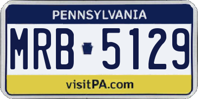 PA license plate MRB5129