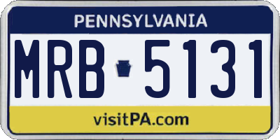 PA license plate MRB5131