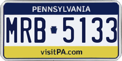 PA license plate MRB5133