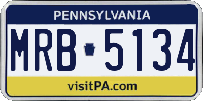 PA license plate MRB5134