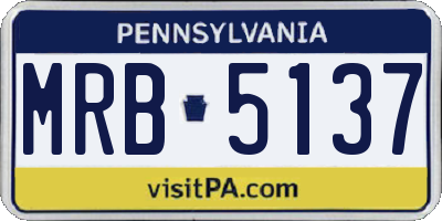 PA license plate MRB5137