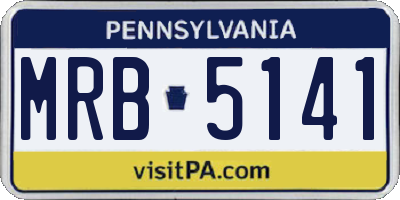 PA license plate MRB5141