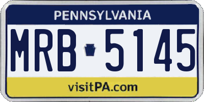 PA license plate MRB5145
