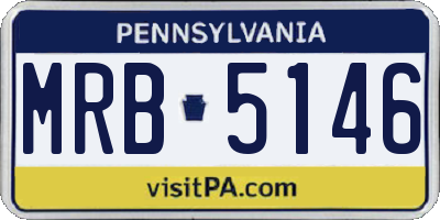 PA license plate MRB5146
