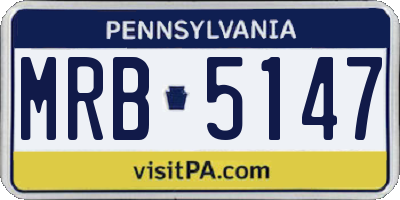 PA license plate MRB5147