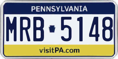 PA license plate MRB5148
