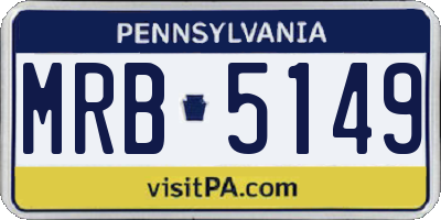 PA license plate MRB5149