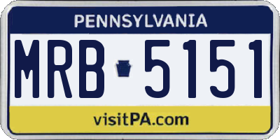 PA license plate MRB5151