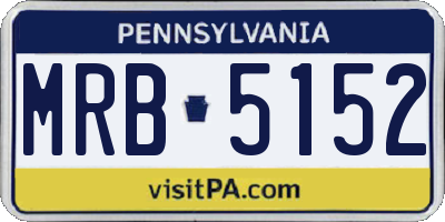 PA license plate MRB5152