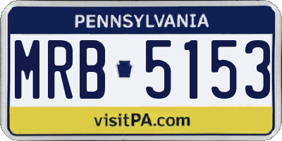 PA license plate MRB5153