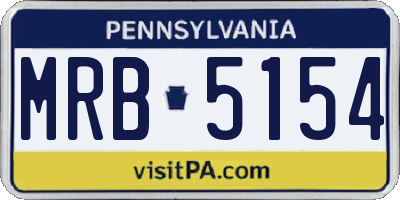 PA license plate MRB5154