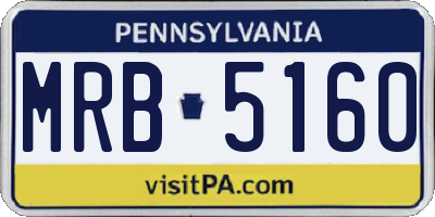 PA license plate MRB5160
