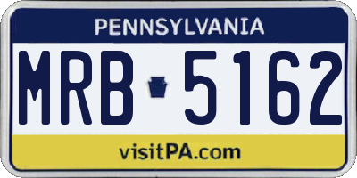 PA license plate MRB5162