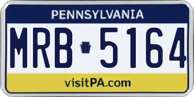 PA license plate MRB5164