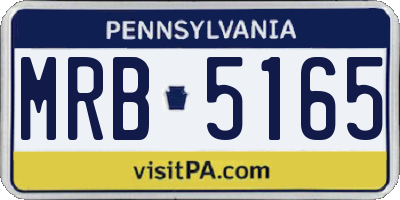 PA license plate MRB5165