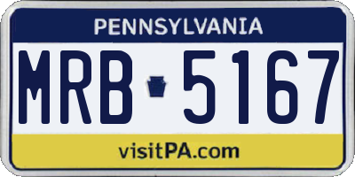 PA license plate MRB5167