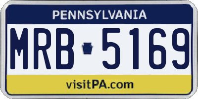 PA license plate MRB5169