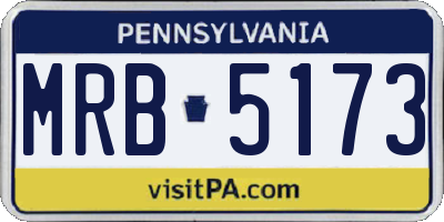 PA license plate MRB5173
