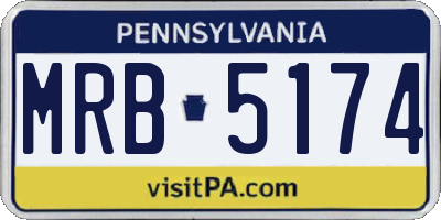 PA license plate MRB5174