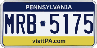 PA license plate MRB5175
