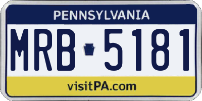 PA license plate MRB5181
