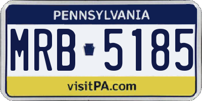 PA license plate MRB5185