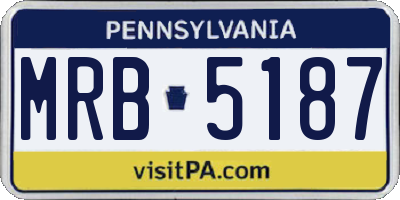 PA license plate MRB5187