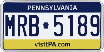 PA license plate MRB5189
