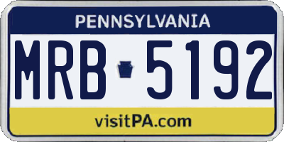 PA license plate MRB5192